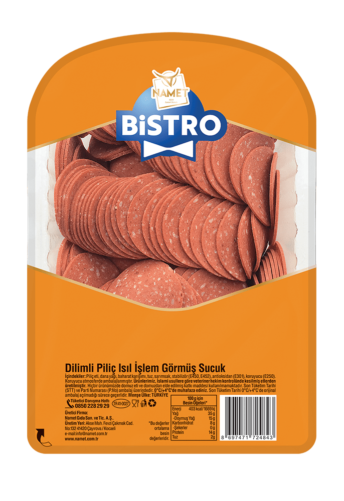 Bistro Baton Dilimli Piliç Isıl İşlem Görmüş Sucuk